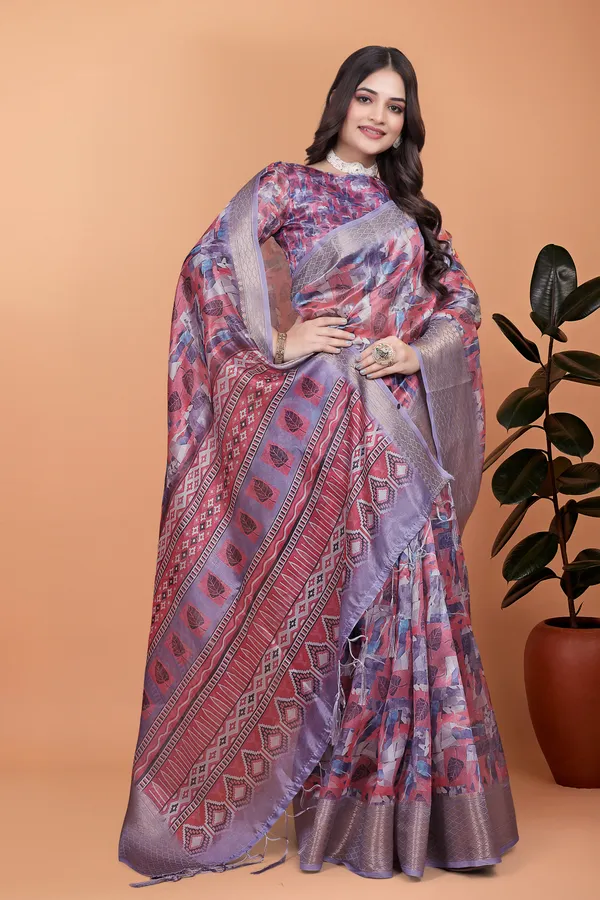 Women's_Elegant_Soft_Silk_Blend_Saree_with_Zari_Border_&_Designer_Printed_Pallu_for_Women_|_For_Traditional,_Festive_&_Wedding_|_5.5m_Saree_+_0.8m_Blouse_(Lavender_&_Pink)