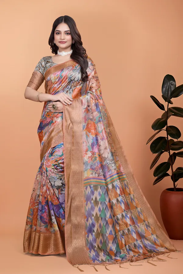 Women's_Elegant_Soft_Silk_Blend_Saree_with_Zari_Border_&_Designer_Printed_Pallu_for_Women_|_For_Traditional,_Festive_&_Wedding_|_5.5m_Saree_+_0.8m_Blouse_(Multicolor_&_Gold)