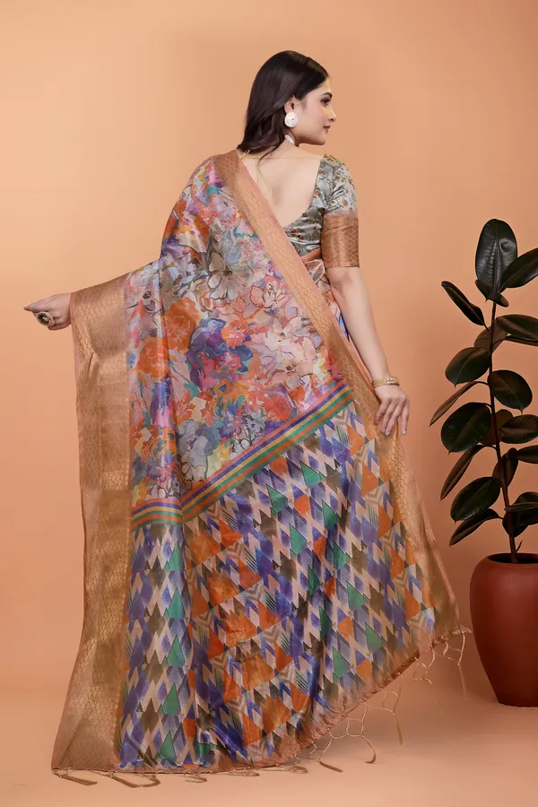 Women's_Elegant_Soft_Silk_Blend_Saree_with_Zari_Border_&_Designer_Printed_Pallu_for_Women_|_For_Traditional,_Festive_&_Wedding_|_5.5m_Saree_+_0.8m_Blouse_(Multicolor_&_Gold)