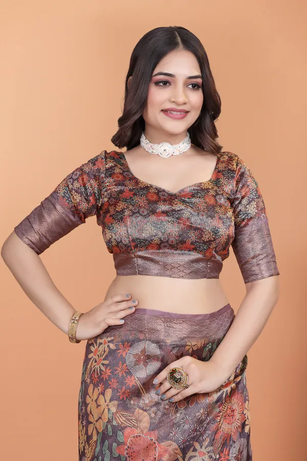 Lavender_&_Multicolor_Women's_Elegant_Soft_Silk_Blend_Saree_with_Zari_Border_&_Designer_Printed_Pallu_for_Women_|_For_Traditional,_Festive_&_Wedding_|_5.5m_Saree_+_0.8m_Blouse