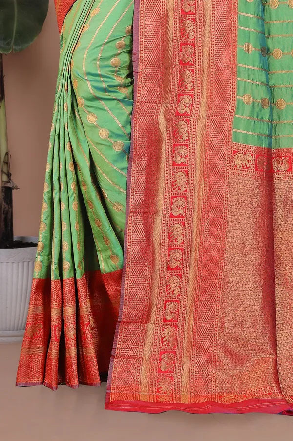 Pure_Silk_Paithani_Saree_with_Rich_Zari_Woven_Border_&_Traditional_Pallu_|_For_Traditional_Wedding_&_Festivals_|_5.5m_Saree_+_0.8m_Blouse_(Pista_Green_&_Orange_Rust)