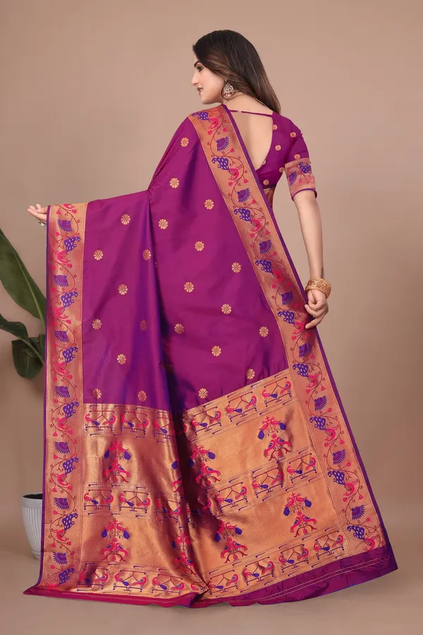 Pure_Silk_Paithani_Saree_with_Rich_Zari_Woven_Border_&_Peacock_Motifs_|_For_Traditional_Wedding_&_Festivals_|_5.5m_Saree_+_0.8m_Blouse_(Purple)