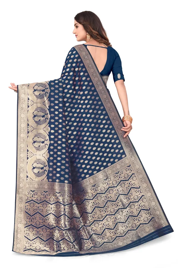 Banarasi_Silk_Saree_with_Gold_&_Silver_Zari_for_Women_|_For_Traditional_Wedding_&_Festivals_|_5.5m_Saree_+_0.8m_Blouse_(Dark_Blue)