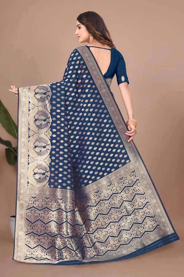 Banarasi_Silk_Saree_with_Gold_&_Silver_Zari_for_Women_|_For_Traditional_Wedding_&_Festivals_|_5.5m_Saree_+_0.8m_Blouse_(Dark_Blue)