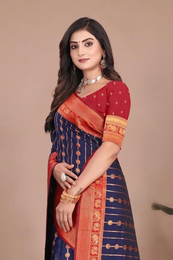 Pure_Silk_Paithani_Saree_with_Rich_Zari_Woven_Border_&_Traditional_Pallu_|_For_Traditional_Wedding_&_Festivals_|_5.5m_Saree_+_0.8m_Blouse_(Navy_Blue_&_Maroon_Red)