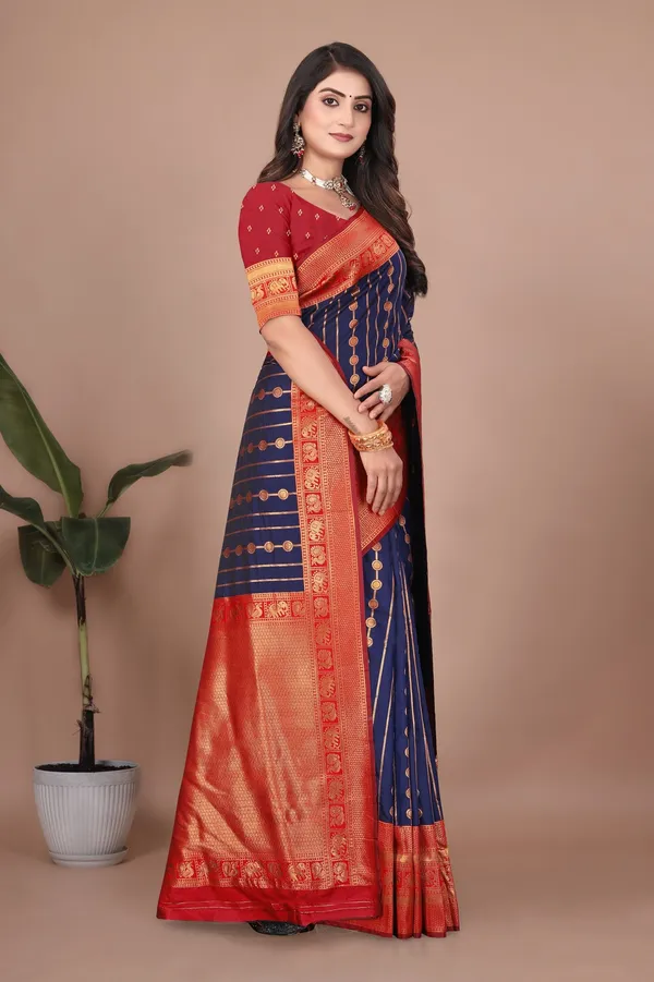 Pure_Silk_Paithani_Saree_with_Rich_Zari_Woven_Border_&_Traditional_Pallu_|_For_Traditional_Wedding_&_Festivals_|_5.5m_Saree_+_0.8m_Blouse_(Navy_Blue_&_Maroon_Red)