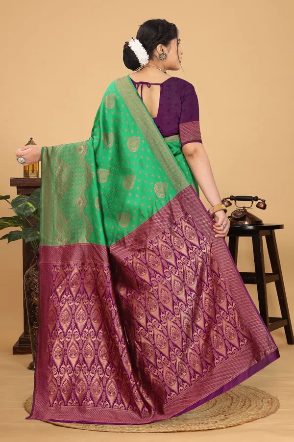 Women's_Banarasi_Silk_Saree_for_Women_|_Traditional_Woven_Saree_with_Contrast_Border_&_Pallu_|_For_Traditional,_Festive_&_Wedding_Saree_with_Blouse_Piece_(Gold_-_Green_&_Purple)