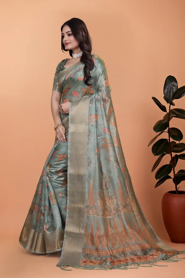 Sage_Green_Women's_Elegant_Soft_Silk_Blend_Saree_with_Zari_Border_&_Designer_Printed_Pallu_for_Women_|_For_Traditional,_Festive_&_Wedding_|_5.5m_Saree_+_0.8m_Blouse