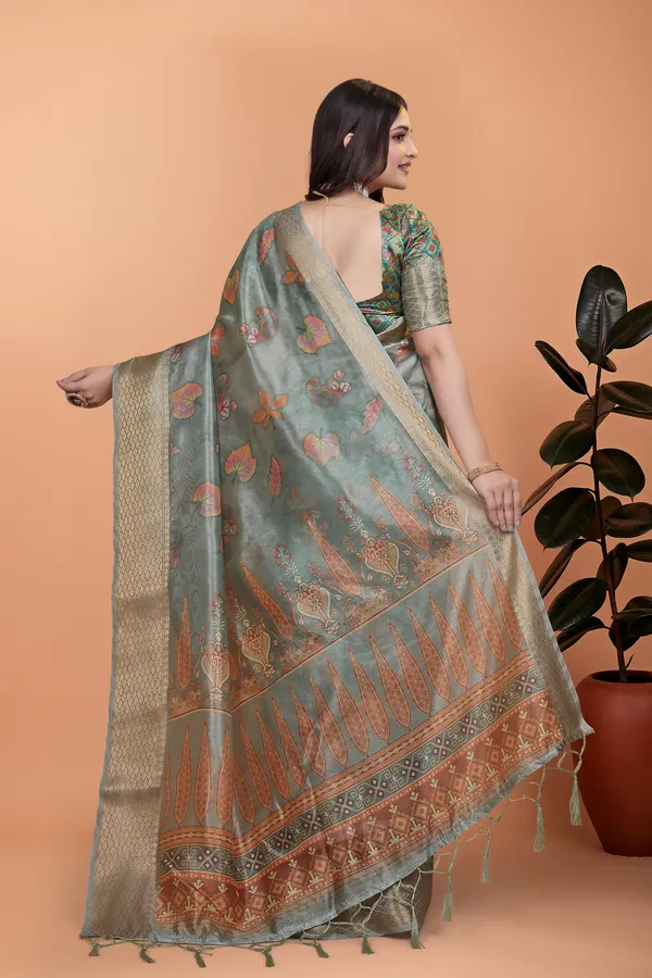 Sage_Green_Women's_Elegant_Soft_Silk_Blend_Saree_with_Zari_Border_&_Designer_Printed_Pallu_for_Women_|_For_Traditional,_Festive_&_Wedding_|_5.5m_Saree_+_0.8m_Blouse