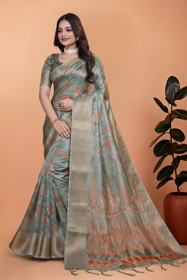 Sage_Green_Women's_Elegant_Soft_Silk_Blend_Saree_with_Zari_Border_&_Designer_Printed_Pallu_for_Women_|_For_Traditional,_Festive_&_Wedding_|_5.5m_Saree_+_0.8m_Blouse
