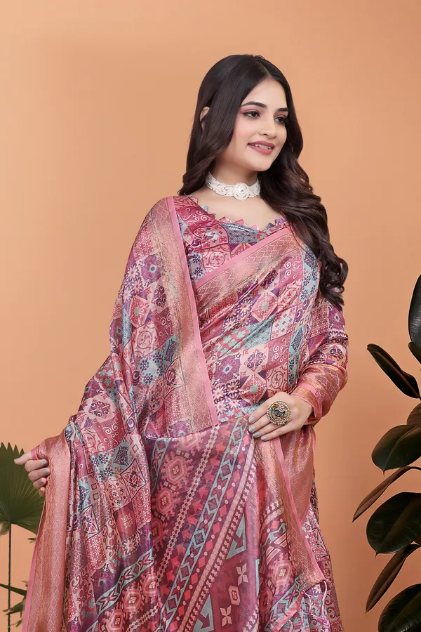 Women's_Elegant_Soft_Silk_Blend_Saree_with_Zari_Border_&_Designer_Printed_Pallu_for_Women_|_For_Traditional,_Festive_&_Wedding_|_5.5m_Saree_+_0.8m_Blouse_(Pink_&_Multicolor)