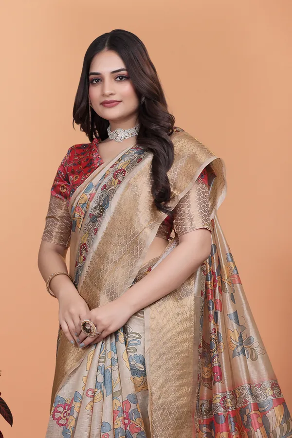 Women's_Elegant_Soft_Silk_Blend_Saree_with_Zari_Border_&_Designer_Printed_Pallu_for_Women_|_For_Traditional,_Festive_&_Wedding_|_5.5m_Saree_+_0.8m_Blouse_(Beige_-_Multicolor)