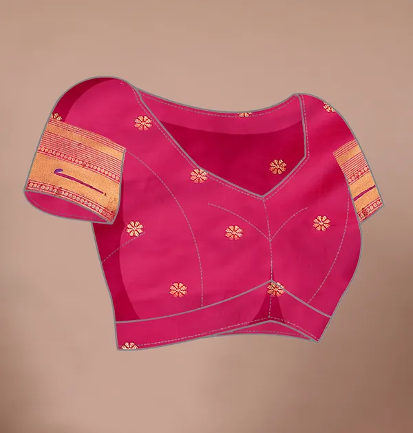 Pure_Silk_Paithani_Saree_with_Rich_Zari_Woven_Border_&_Peacock_Motifs_|_For_Traditional_Wedding_&_Festivals_|_5.5m_Saree_+_0.8m_Blouse_(Navy_Blue_&_Rani_Pink)