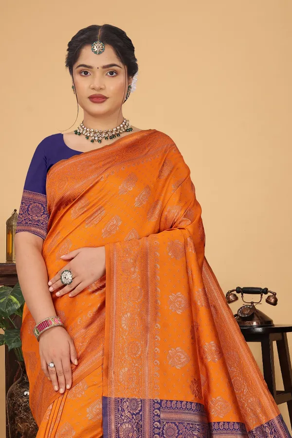 Women's_Banarasi_Silk_Saree_for_Women_|_Traditional_Woven_Saree_with_Contrast_Border_&_Pallu_|_For_Traditional,_Festive_&_Wedding_Saree_with_Blouse_Piece_(Gold_-_Orange_&_Blue)