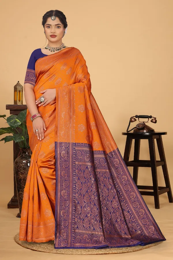 Women's_Banarasi_Silk_Saree_for_Women_|_Traditional_Woven_Saree_with_Contrast_Border_&_Pallu_|_For_Traditional,_Festive_&_Wedding_Saree_with_Blouse_Piece_(Gold_-_Orange_&_Blue)