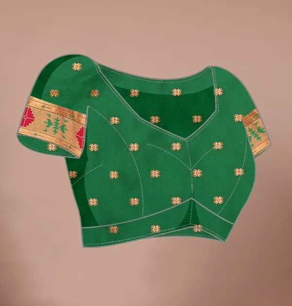 Pure_Silk_Paithani_Saree_with_Rich_Zari_Woven_Border_&_Peacock_Motifs_|_For_Traditional_Wedding_&_Festivals_|_5.5m_Saree_+_0.8m_Blouse_(Deep_Green_&_Red)