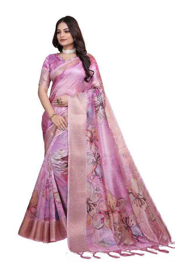 Baby_Pink_Women's_Elegant_Soft_Silk_Blend_Saree_with_Zari_Border_&_Designer_Printed_Pallu_for_Women_|_For_Traditional,_Festive_&_Wedding_|_5.5m_Saree_+_0.8m_Blouse