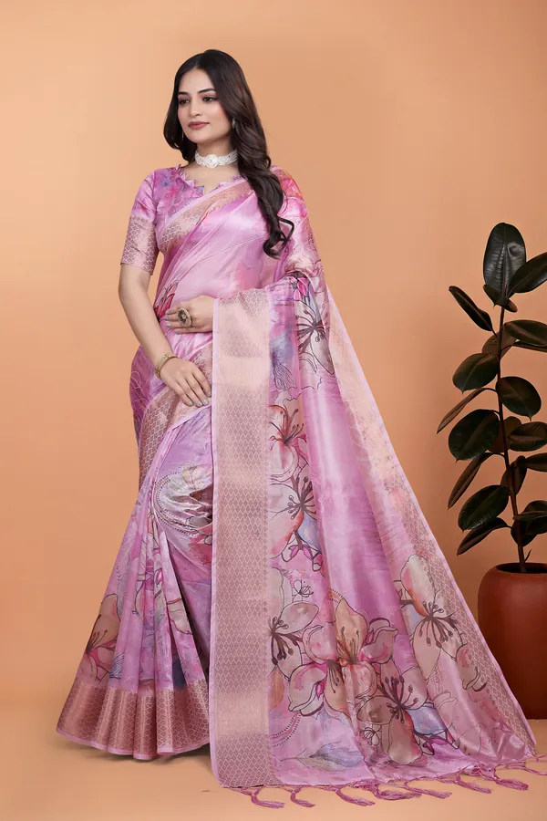 Baby_Pink_Women's_Elegant_Soft_Silk_Blend_Saree_with_Zari_Border_&_Designer_Printed_Pallu_for_Women_|_For_Traditional,_Festive_&_Wedding_|_5.5m_Saree_+_0.8m_Blouse