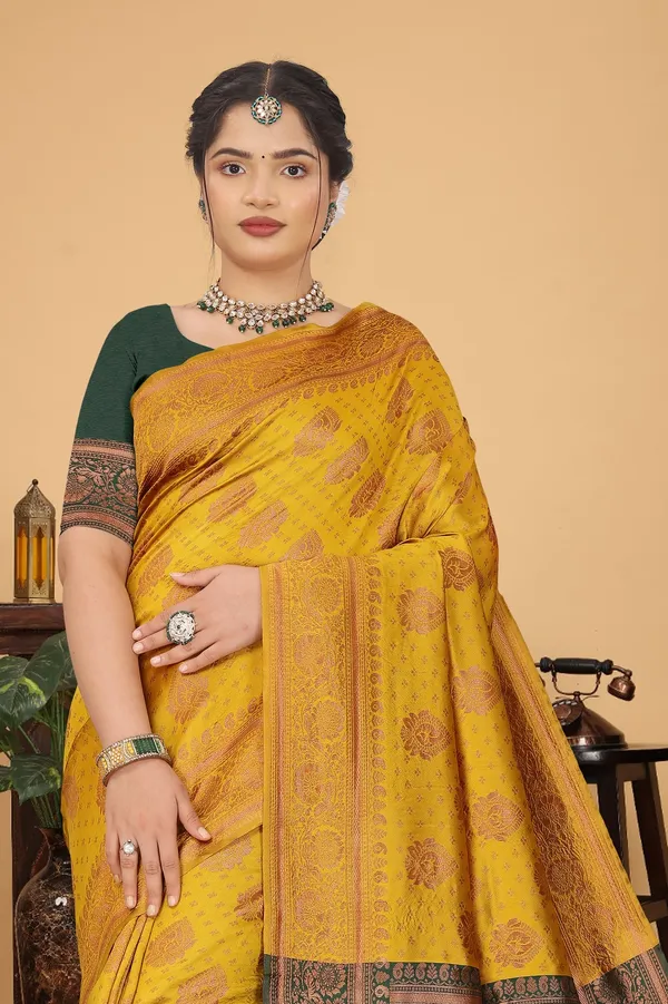Women's_Banarasi_Silk_Saree_for_Women_|_Traditional_Woven_Saree_with_Contrast_Border_&_Pallu_|_For_Traditional,_Festive_&_Wedding_Saree_with_Blouse_Piece_(Gold_-_Yellow_&_Dark_Green)
