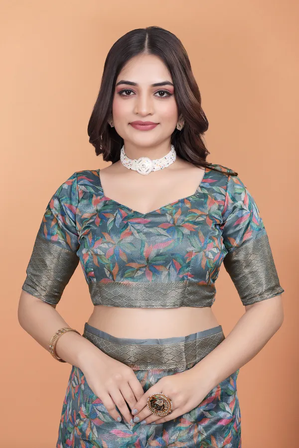 Grey_&_Multicolor_Women's_Elegant_Soft_Silk_Blend_Saree_with_Zari_Border_&_Designer_Printed_Pallu_for_Women_|_For_Traditional,_Festive_&_Wedding_|_5.5m_Saree_+_0.8m_Blouse