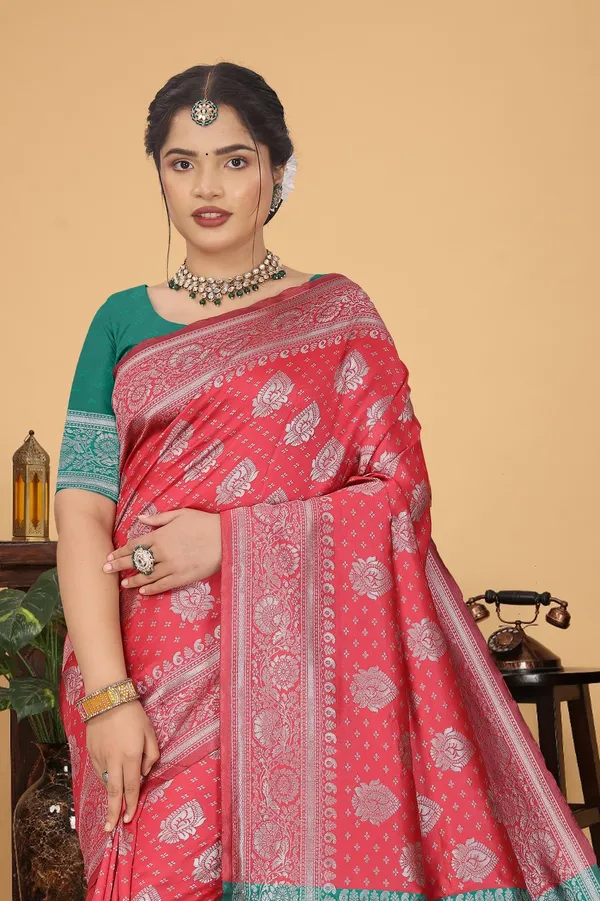 Women's_Banarasi_Silk_Saree_for_Women_|_Traditional_Woven_Saree_with_Contrast_Border_&_Pallu_|_For_Traditional,_Festive_&_Wedding_Saree_with_Blouse_Piece_(Silver_-_Pink_&_Light_Green)