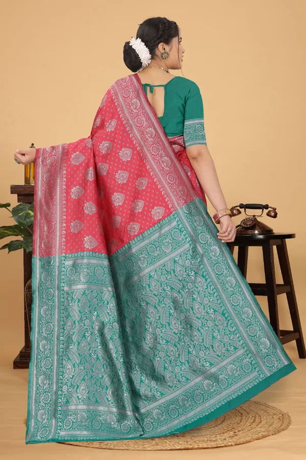 Women's_Banarasi_Silk_Saree_for_Women_|_Traditional_Woven_Saree_with_Contrast_Border_&_Pallu_|_For_Traditional,_Festive_&_Wedding_Saree_with_Blouse_Piece_(Silver_-_Pink_&_Light_Green)