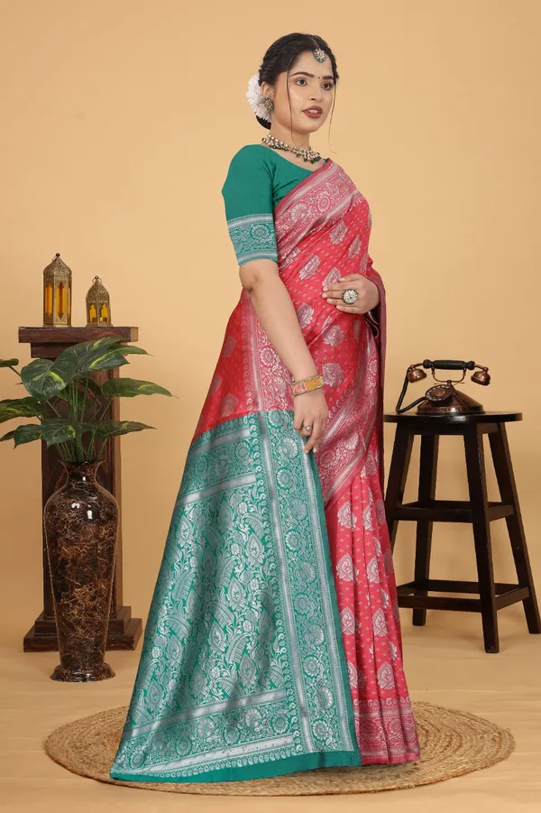 Women's_Banarasi_Silk_Saree_for_Women_|_Traditional_Woven_Saree_with_Contrast_Border_&_Pallu_|_For_Traditional,_Festive_&_Wedding_Saree_with_Blouse_Piece_(Silver_-_Pink_&_Light_Green)