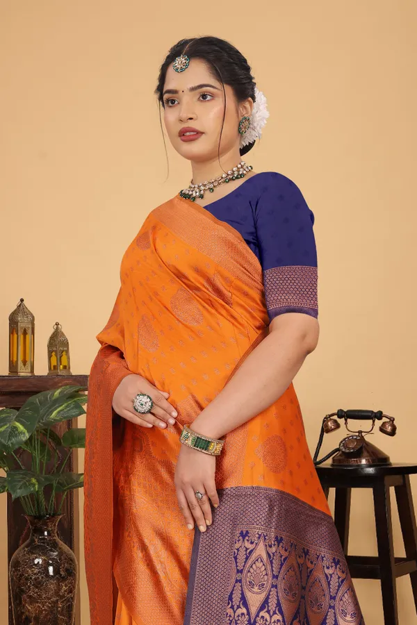 Women's_Banarasi_Silk_Saree_for_Women_|_Traditional_Woven_Saree_with_Contrast_Border_&_Pallu_|_For_Traditional,_Festive_&_Wedding_Saree_with_Blouse_Piece_(Gold_-_Orange_&_Blue)