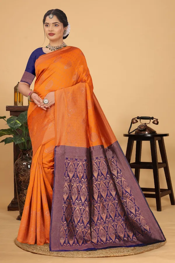 Women's_Banarasi_Silk_Saree_for_Women_|_Traditional_Woven_Saree_with_Contrast_Border_&_Pallu_|_For_Traditional,_Festive_&_Wedding_Saree_with_Blouse_Piece_(Gold_-_Orange_&_Blue)
