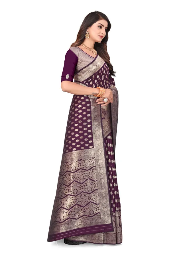 Purple_Banarasi_Silk_Saree_with_Gold_&_Silver_Zari_for_Women_|_For_Traditional_Wedding_&_Festivals_|_5.5m_Saree_+_0.8m_Blouse