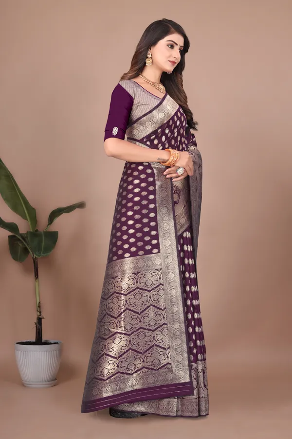 Purple_Banarasi_Silk_Saree_with_Gold_&_Silver_Zari_for_Women_|_For_Traditional_Wedding_&_Festivals_|_5.5m_Saree_+_0.8m_Blouse
