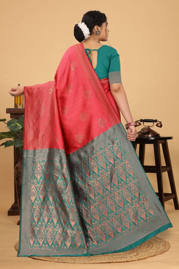 Women's_Banarasi_Silk_Saree_for_Women_|_Traditional_Woven_Saree_with_Contrast_Border_&_Pallu_|_For_Traditional,_Festive_&_Wedding_Saree_with_Blouse_Piece_(Gold_-_Pink_&_Light_Green)