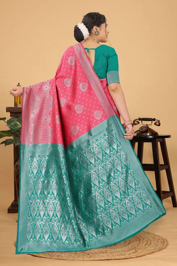 Women's_Banarasi_Silk_Saree_for_Women_|_Traditional_Woven_Saree_with_Contrast_Border_&_Pallu_|_For_Traditional,_Festive_&_Wedding_Saree_with_Blouse_Piece_(Silver_-_Pink_&_Light_Green)
