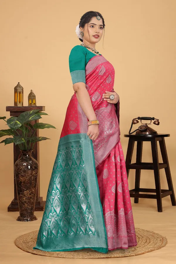 Women's_Banarasi_Silk_Saree_for_Women_|_Traditional_Woven_Saree_with_Contrast_Border_&_Pallu_|_For_Traditional,_Festive_&_Wedding_Saree_with_Blouse_Piece_(Silver_-_Pink_&_Light_Green)