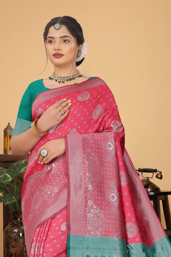 Women's_Banarasi_Silk_Saree_for_Women_|_Traditional_Woven_Saree_with_Contrast_Border_&_Pallu_|_For_Traditional,_Festive_&_Wedding_Saree_with_Blouse_Piece_(Silver_-_Pink_&_Light_Green)