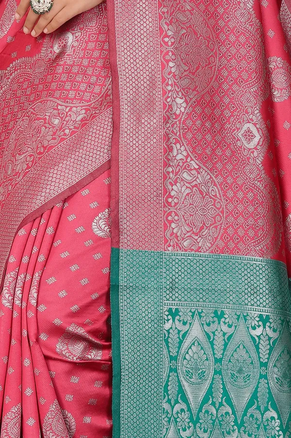 Women's_Banarasi_Silk_Saree_for_Women_|_Traditional_Woven_Saree_with_Contrast_Border_&_Pallu_|_For_Traditional,_Festive_&_Wedding_Saree_with_Blouse_Piece_(Silver_-_Pink_&_Light_Green)