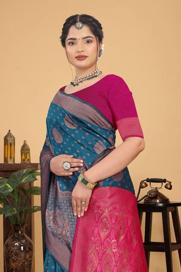 Women's_Banarasi_Silk_Saree_for_Women_|_Traditional_Woven_Saree_with_Contrast_Border_&_Pallu_|_For_Traditional,_Festive_&_Wedding_Saree_with_Blouse_Piece_(Gold_-_Blue_&_Pink)