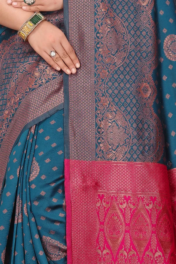 Women's_Banarasi_Silk_Saree_for_Women_|_Traditional_Woven_Saree_with_Contrast_Border_&_Pallu_|_For_Traditional,_Festive_&_Wedding_Saree_with_Blouse_Piece_(Gold_-_Blue_&_Pink)