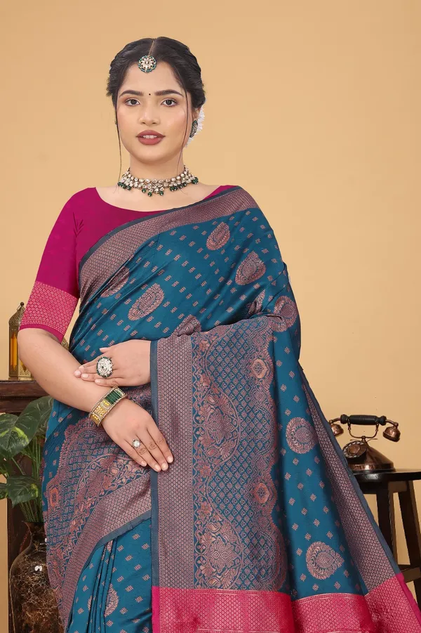 Women's_Banarasi_Silk_Saree_for_Women_|_Traditional_Woven_Saree_with_Contrast_Border_&_Pallu_|_For_Traditional,_Festive_&_Wedding_Saree_with_Blouse_Piece_(Gold_-_Blue_&_Pink)