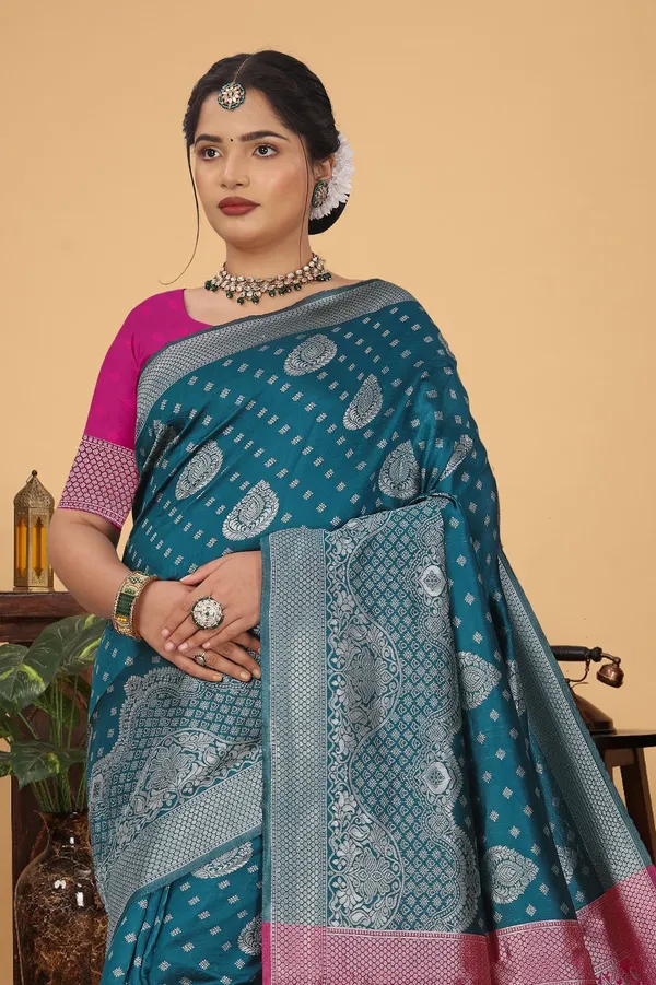 Women's_Banarasi_Silk_Saree_for_Women_|_Traditional_Woven_Saree_with_Contrast_Border_&_Pallu_|_For_Traditional,_Festive_&_Wedding_Saree_with_Blouse_Piece_(Silver_-_Blue_&_Pink)