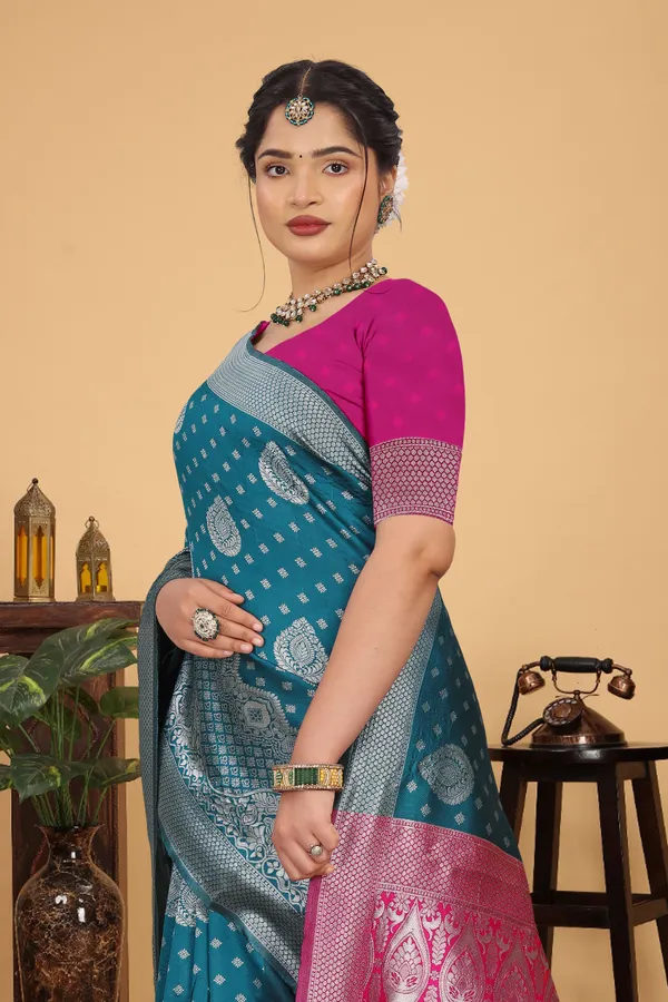 Women's_Banarasi_Silk_Saree_for_Women_|_Traditional_Woven_Saree_with_Contrast_Border_&_Pallu_|_For_Traditional,_Festive_&_Wedding_Saree_with_Blouse_Piece_(Silver_-_Blue_&_Pink)