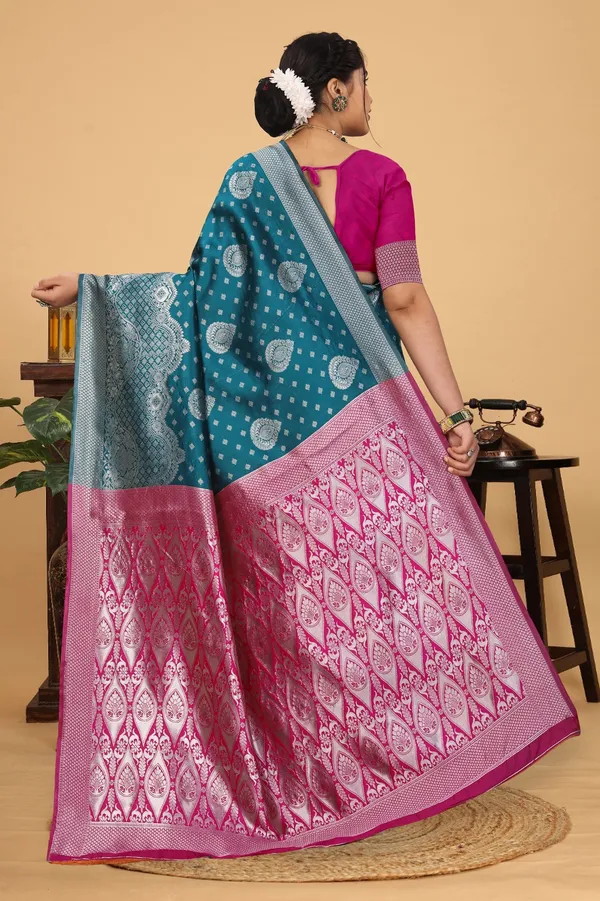 Women's_Banarasi_Silk_Saree_for_Women_|_Traditional_Woven_Saree_with_Contrast_Border_&_Pallu_|_For_Traditional,_Festive_&_Wedding_Saree_with_Blouse_Piece_(Silver_-_Blue_&_Pink)