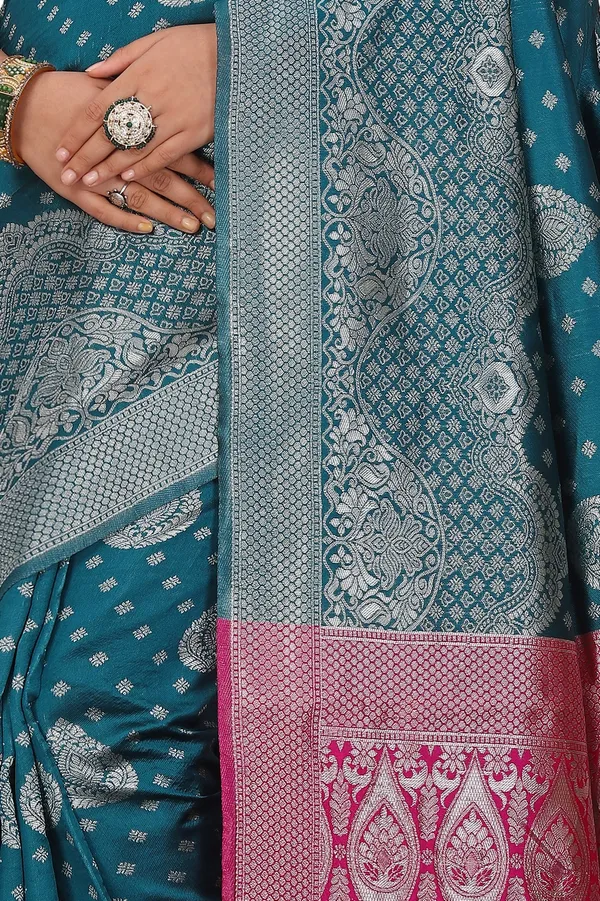 Women's_Banarasi_Silk_Saree_for_Women_|_Traditional_Woven_Saree_with_Contrast_Border_&_Pallu_|_For_Traditional,_Festive_&_Wedding_Saree_with_Blouse_Piece_(Silver_-_Blue_&_Pink)
