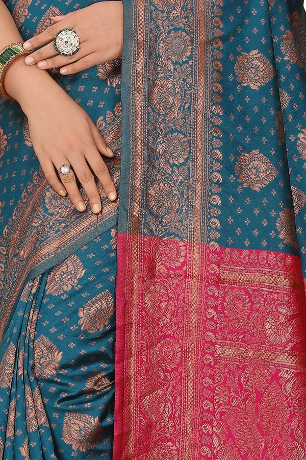 Women's_Banarasi_Silk_Saree_for_Women_|_Traditional_Woven_Saree_with_Contrast_Border_&_Pallu_|_For_Traditional,_Festive_&_Wedding_Saree_with_Blouse_Piece_(Gold_-_Blue_&_Pink)