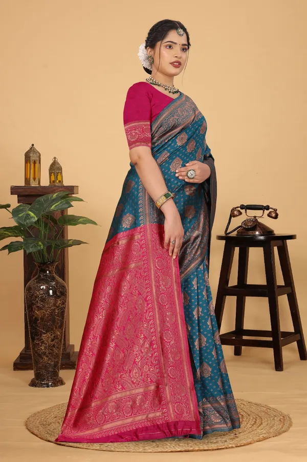 Women's_Banarasi_Silk_Saree_for_Women_|_Traditional_Woven_Saree_with_Contrast_Border_&_Pallu_|_For_Traditional,_Festive_&_Wedding_Saree_with_Blouse_Piece_(Gold_-_Blue_&_Pink)