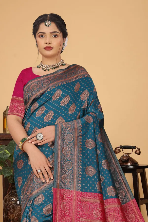 Women's_Banarasi_Silk_Saree_for_Women_|_Traditional_Woven_Saree_with_Contrast_Border_&_Pallu_|_For_Traditional,_Festive_&_Wedding_Saree_with_Blouse_Piece_(Gold_-_Blue_&_Pink)