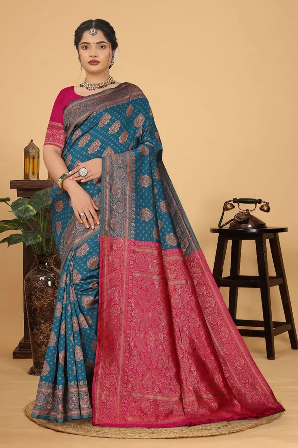 Women's_Banarasi_Silk_Saree_for_Women_|_Traditional_Woven_Saree_with_Contrast_Border_&_Pallu_|_For_Traditional,_Festive_&_Wedding_Saree_with_Blouse_Piece_(Gold_-_Blue_&_Pink)