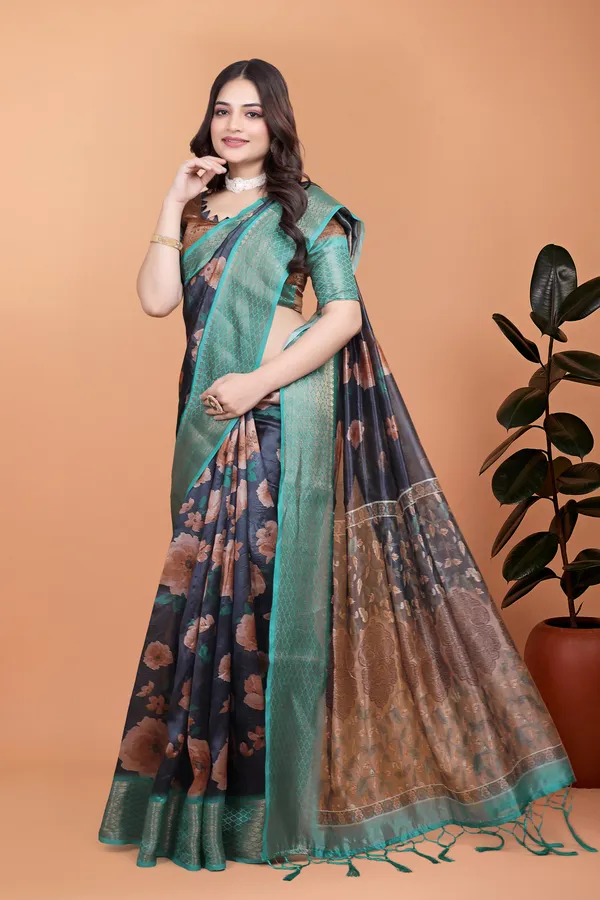 Women's_Elegant_Soft_Silk_Blend_Saree_with_Zari_Border_&_Designer_Printed_Pallu_for_Women_|_For_Traditional,_Festive_&_Wedding_|_5.5m_Saree_+_0.8m_Blouse_(Midnight_Blue_&_Peach)