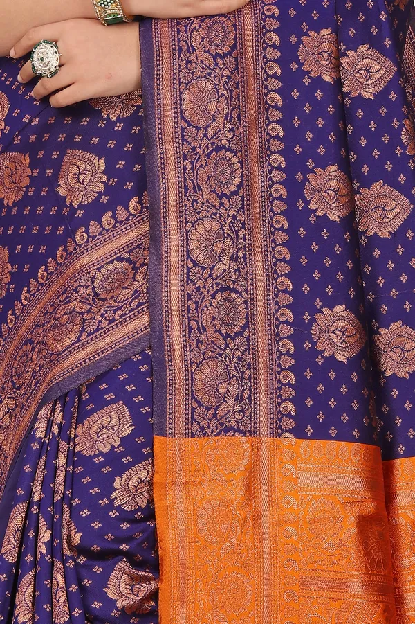 Women's_Banarasi_Silk_Saree_for_Women_|_Traditional_Woven_Saree_with_Contrast_Border_&_Pallu_|_For_Traditional,_Festive_&_Wedding_Saree_with_Blouse_Piece_(Gold_-_Dark_Blue_&_Orange)