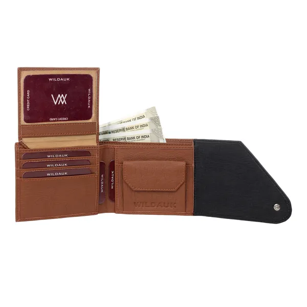 Black::Tan_Artificial_Leather_Premium_&_Elegant_Wallet_For_Men